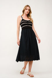 Crochet Bodice Midi Dress  I ABED7676 I SHIP 03/31/25