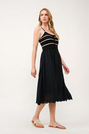 Crochet Bodice Midi Dress  I ABED7676 I SHIP 03/31/25