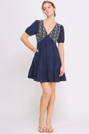 Floral Embroidery Mini Dress | ABED7677