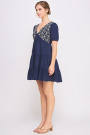 Floral Embroidery Mini Dress | ABED7677