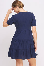 Floral Embroidery Mini Dress | ABED7677