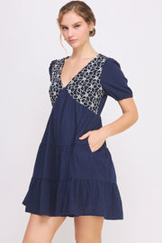 Floral Embroidery Mini Dress | ABED7677