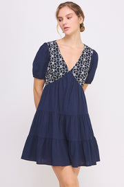 Floral Embroidery Mini Dress | ABED7677