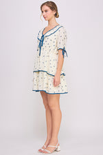 Load image into Gallery viewer, Bow Printed Mini Dress | ABED7681
