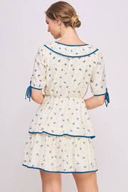 Bow Printed Mini Dress | ABED7681