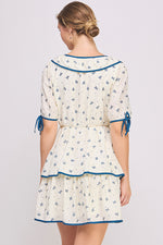 Load image into Gallery viewer, Bow Printed Mini Dress | ABED7681
