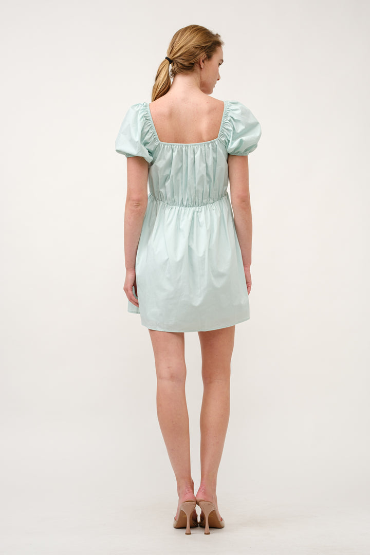 Poplin Babydoll Mini Dress I ABED7686 BLUE  I SHIP 03/31/25