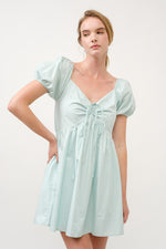 Load image into Gallery viewer, Poplin Babydoll Mini Dress I ABED7686 BLUE  I SHIP 03/31/25
