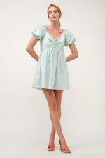 Load image into Gallery viewer, Poplin Babydoll Mini Dress I ABED7686 BLUE  I SHIP 03/31/25
