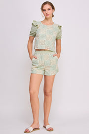 Woven Crochet Crop Top & Short SET | ABED7691 Orange | SHIP 03/31/25