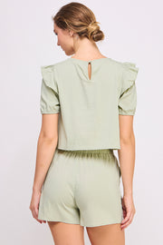 Woven Crochet Crop Top & Short SET | ABED7691 Orange | SHIP 03/31/25