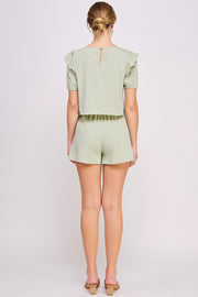 Woven Crochet Crop Top & Short SET | ABED7691 Orange | SHIP 03/31/25