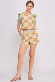 Woven Crochet Crop Top & Short SET | ABED7691 Orange | SHIP 03/31/25