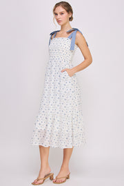 Tie Strap Tiered Maxi Dress | ABED7693 Blue | SHIP 03/31/25