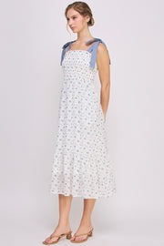 Tie Strap Tiered Maxi Dress | ABED7693 Blue | SHIP 03/31/25