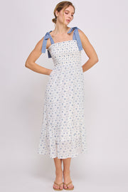 Tie Strap Tiered Maxi Dress | ABED7693 Blue | SHIP 03/31/25