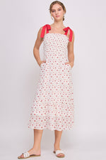 Load image into Gallery viewer, Tie Strap Tiered Maxi Dress | ABED7693 Red | SHIP 03/19/25
