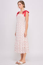 Load image into Gallery viewer, Tie Strap Tiered Maxi Dress | ABED7693 Red | SHIP 03/19/25
