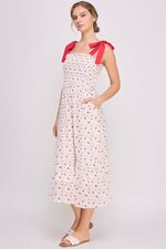Load image into Gallery viewer, Tie Strap Tiered Maxi Dress | ABED7693 Red | SHIP 03/19/25
