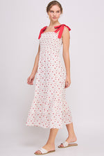 Load image into Gallery viewer, Tie Strap Tiered Maxi Dress | ABED7693 Red | SHIP 03/19/25
