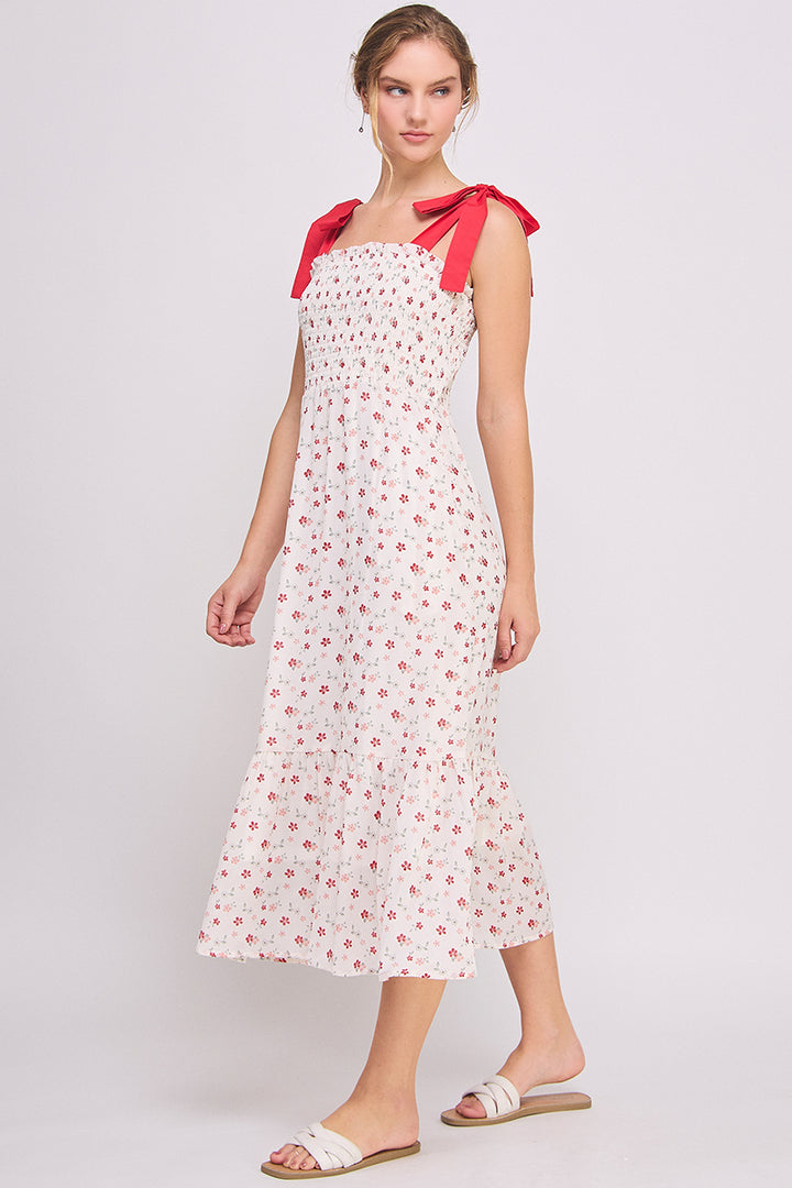 Tie Strap Tiered Maxi Dress | ABED7693 Red | SHIP 03/19/25