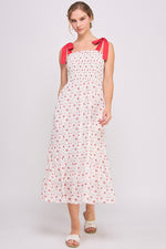 Load image into Gallery viewer, Tie Strap Tiered Maxi Dress | ABED7693 Red | SHIP 03/19/25
