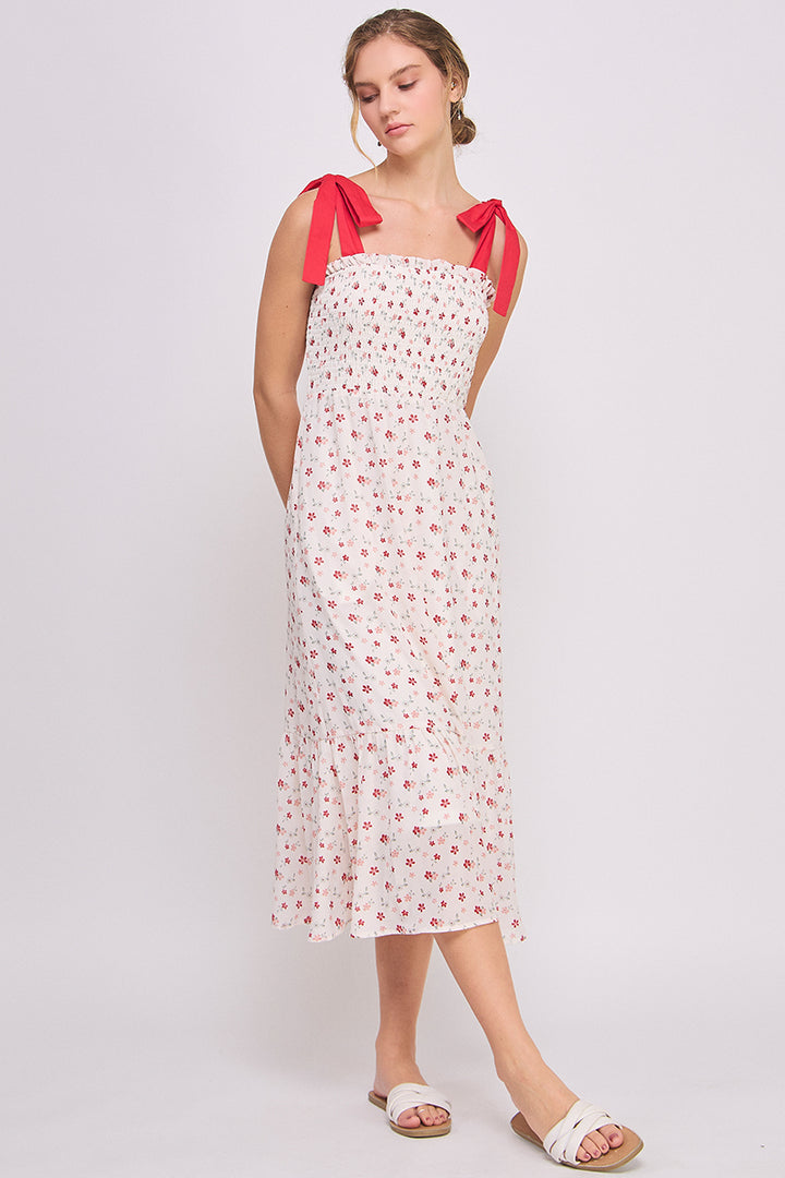 Tie Strap Tiered Maxi Dress | ABED7693 Red | SHIP 03/19/25