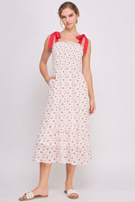 Load image into Gallery viewer, Tie Strap Tiered Maxi Dress | ABED7693 Red | SHIP 03/19/25

