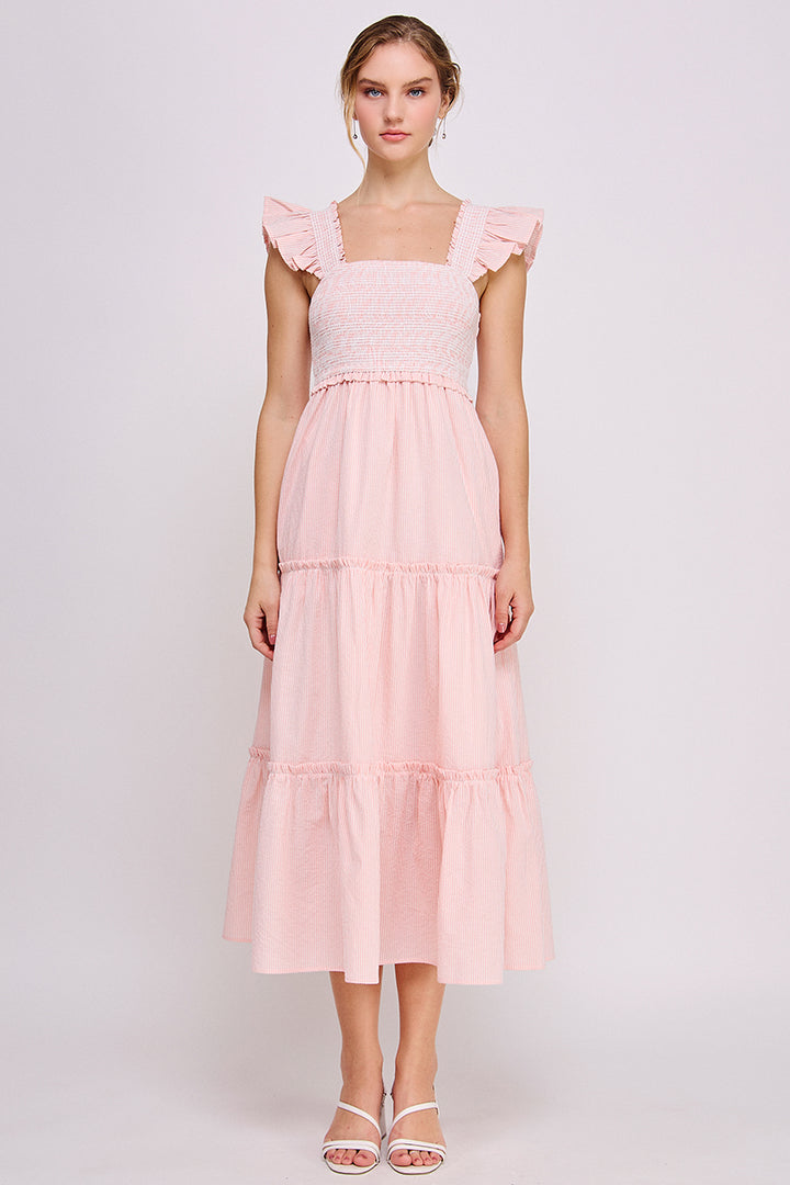 peach colored maxi dress Peach Showstopper Plunge Maxi Dress