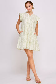 Floral Print Mini Dress | ABED7695 Green