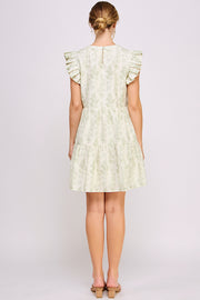 Floral Print Mini Dress | ABED7695 Green