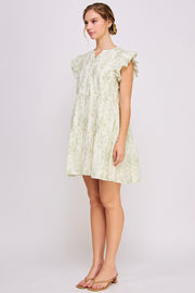 Floral Print Mini Dress | ABED7695 Green