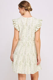 Floral Print Mini Dress | ABED7695 Green