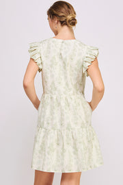 Floral Print Mini Dress | ABED7695 Green