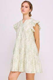 Floral Print Mini Dress | ABED7695 Green