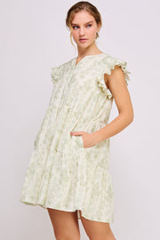 Floral Print Mini Dress | ABED7695 Green