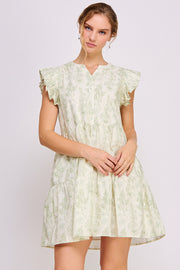 Floral Print Mini Dress | ABED7695 Green