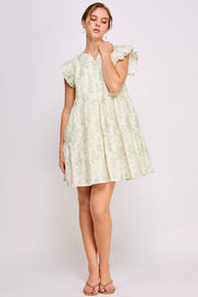 Floral Print Mini Dress | ABED7695 Green