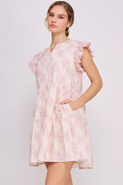 Floral Print Mini Dress | ABED7695 Green