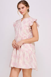 Floral Print Mini Dress | ABED7695 Green