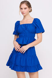 Elastic Puff Sleeve Top & Skirt Set | ABED7699