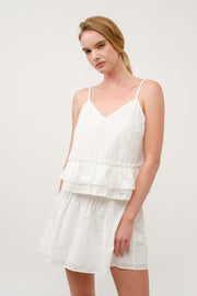 White Eyelet Peplum Top & Skirt Set I ABED7706