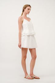 White Eyelet Peplum Top & Skirt Set I ABED7706
