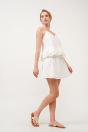 White Eyelet Peplum Top & Skirt Set I ABED7706