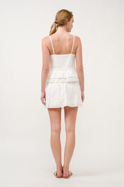 White Eyelet Peplum Top & Skirt Set I ABED7706