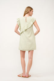 Striped Ruffle Shift Dress I ABED7707 I SHIP 03/31/25