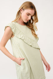 Striped Ruffle Shift Dress I ABED7707 I SHIP 03/31/25