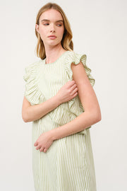 Striped Ruffle Shift Dress I ABED7707 I SHIP 03/31/25