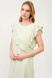 Striped Ruffle Shift Dress I ABED7707 I SHIP 03/31/25