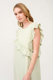 Striped Ruffle Shift Dress I ABED7707 I SHIP 03/31/25
